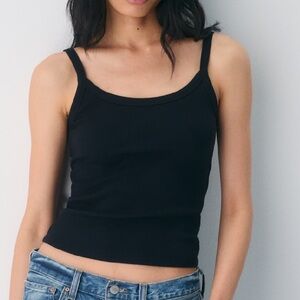 Aritzia TNA Black Camisole Top HomeStretch™ Rib Spectrum Cami Tank